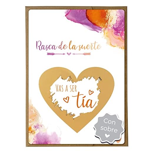 Joli Coon Tarjeta de rascar Vas a ser tia con sobre - Anunciar embarazo tia