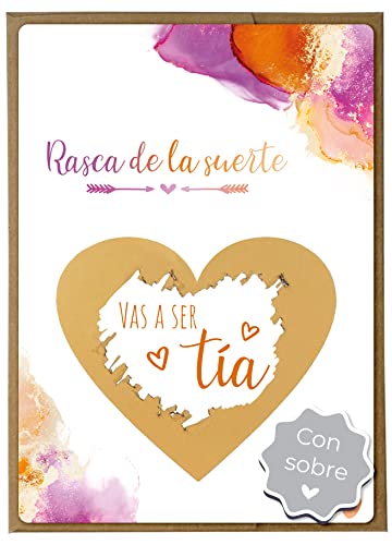 Joli Coon Tarjeta de rascar Vas a ser tia con sobre - Anunciar embarazo tia