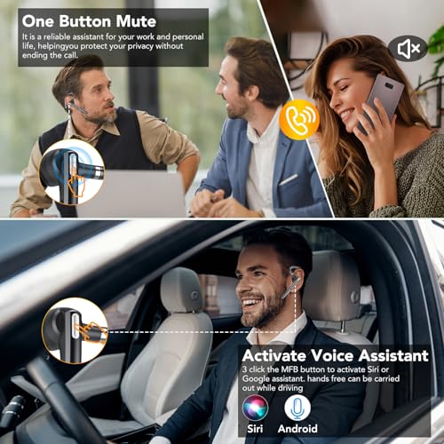 Auricular Bluetooth V5.4 con función de silencio y doble micrófono CASCHO 5
