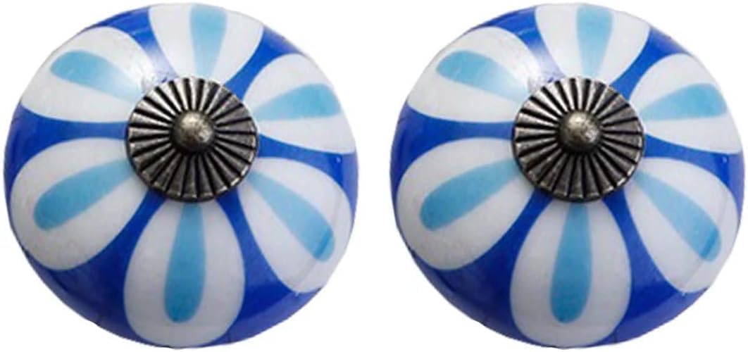 Qzhaxityt Style H Ceramic Cabinet Knobs Pulls Ceramic Drawer Knobs European Ceramic Knobs 2 Pcs Pull Handles For Drawers Wardrobe Cabinet Door(Style H)