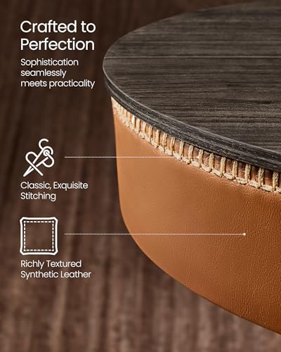 Image of VASAGLE Height Adjustable Bar Table, Round High Pub Table with Storage