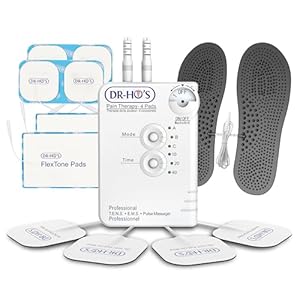 DR-HO’S Pain Therapy System TENS Unit and EMS for Pain Relief and Full Body Pain Management – Essential Package (Includes 8 Small Gel Pads and More) and 2 Year Warranty