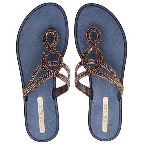 Sandália Rasteira Grendha San Martin III - Azul - 38