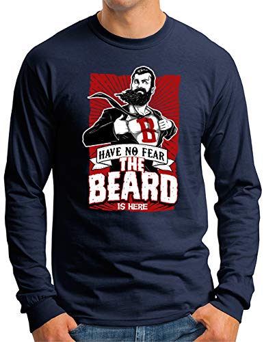 T-shirt manches longues homme bleu OM3 imprimé hipster S-4XL