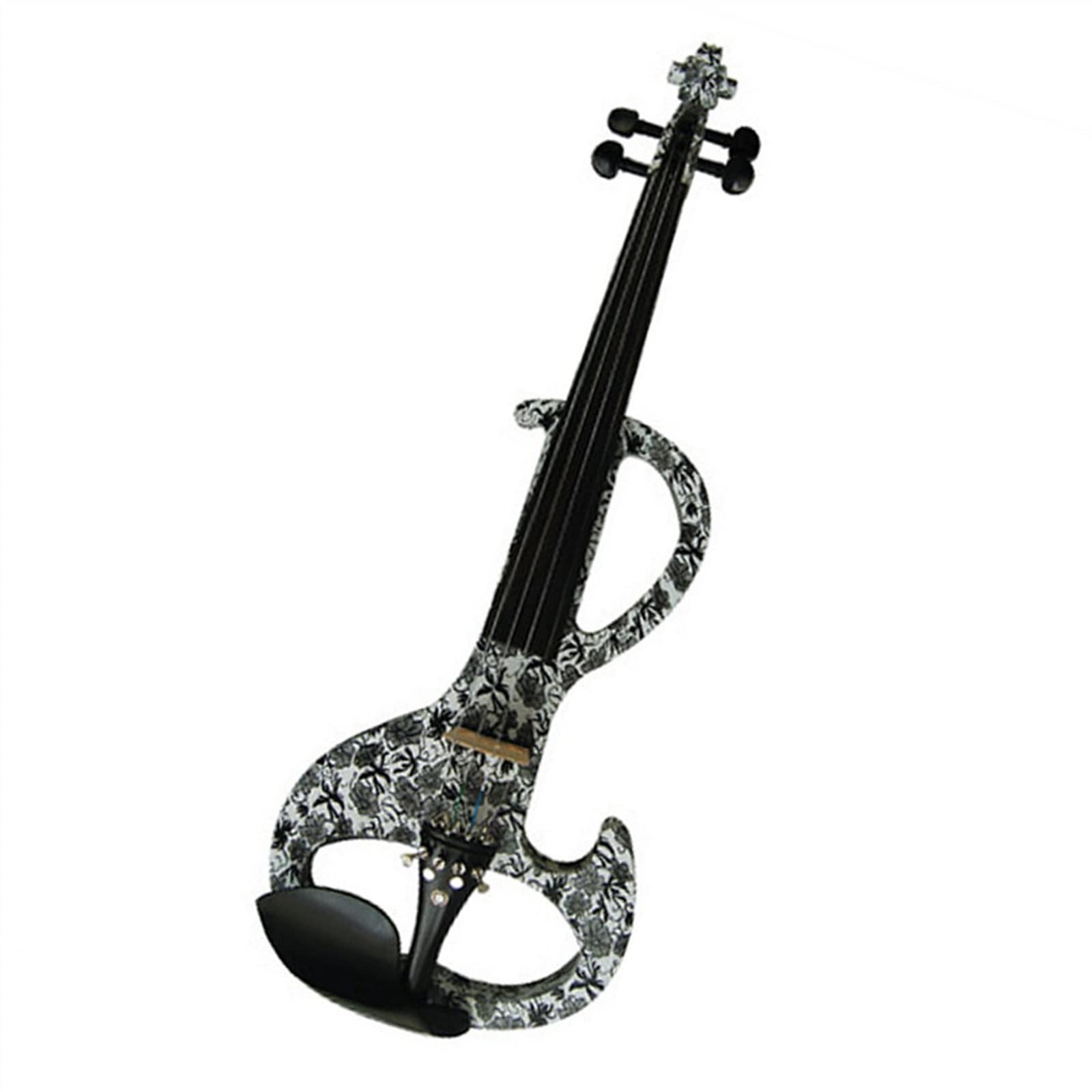 Violino Violino Elettrico Full Size 4/4 in Legno Massello Ebano Raccordi Violino Silenzioso con Custodia Arco Colofonia