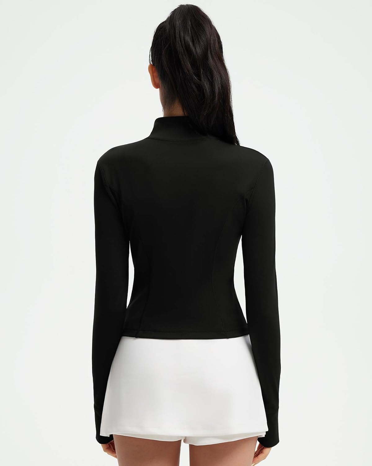 SUUKSESS Women Golden Full Zip Up Workout Cropped Jackets Lightweight Athletic Yoga Tops - Image 2