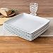 Better Homes and Gardens Porcelain Coupe Square Dinner Plates, White, Set of 6