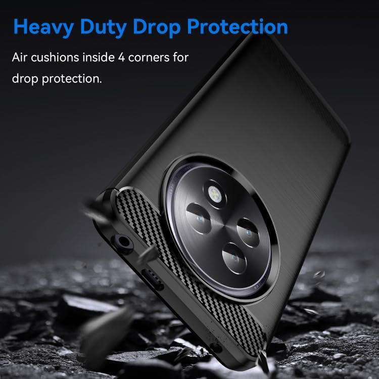 Image of NPRC Hybrid Ultra Slim Protective Case TPU Non-Slip Carbon Fiber Texture Shockproof Case Cover for Realme 13 Plus - Black