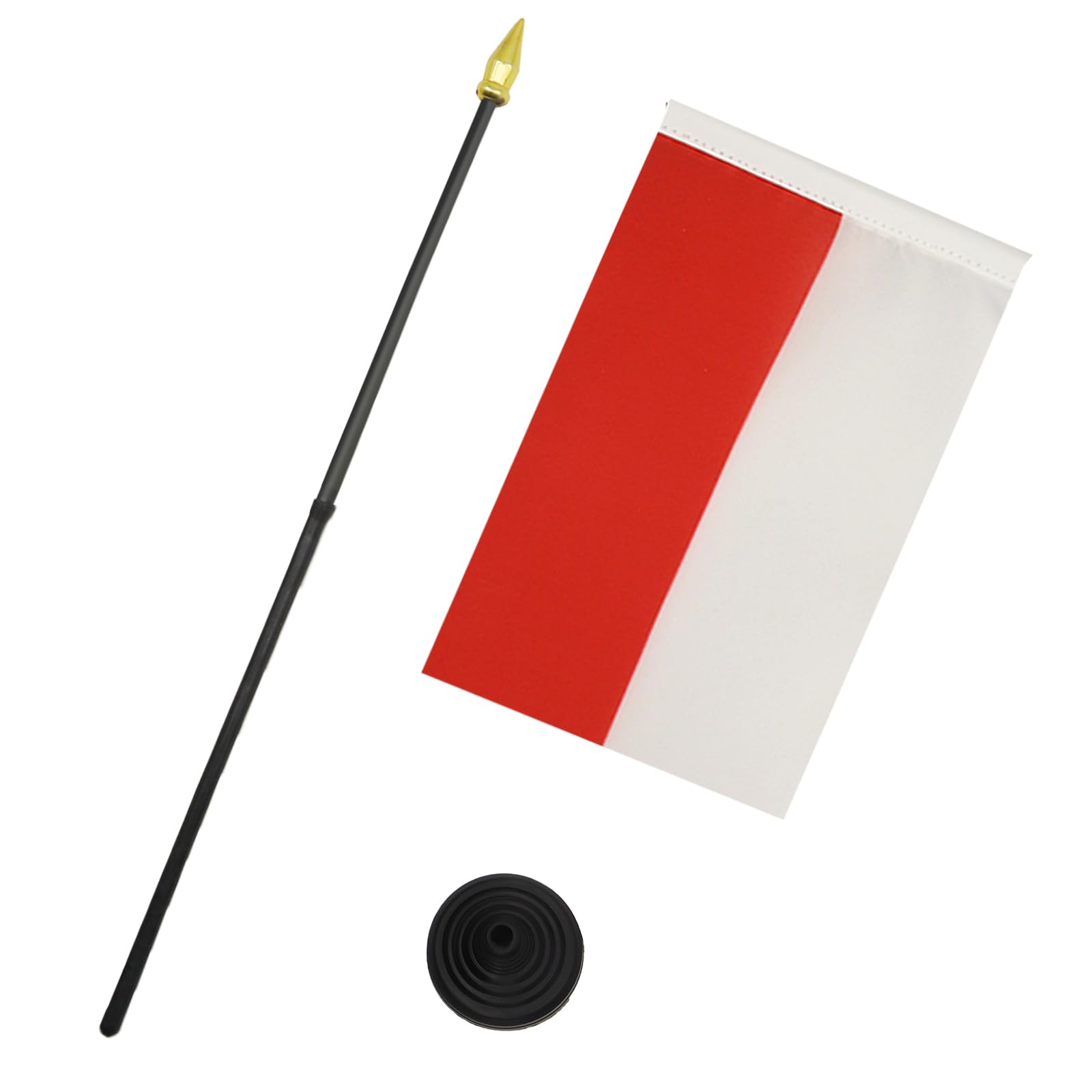 Drapeau de Table Pologne avec Pointe Or, 15cm x 10cm