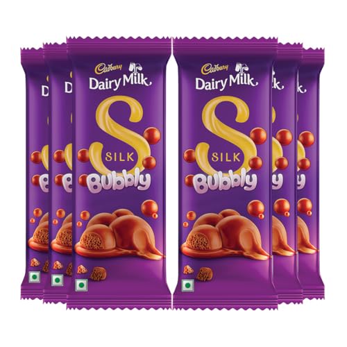 Image of Cadbury Dairy Milk Silk Bubbly Chocolate Bar, 46 Gm (Pack Of 6)