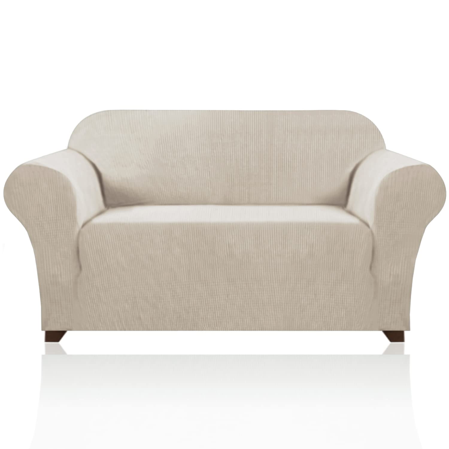 PrinceDeco Stretch Loveseat Sofa Cover Slipcover Couch Cover for 2 Cushion Sofa Washable Sofa Cover for Pets Friendly Furniture Protector Covers with Non Slip Bottom(Loveseat, Island Fossi)