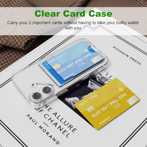 Wuwedo for iPhone 16 Clear Card Case - Hybrid Slim Fit Transparent Wallet Cover with Card Holder Slot, TPU + PC, Anti-Yellowing, 6.1" 2024 by Wuwedo - Used condition - Image 3