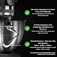 Kitty Professional Knethaken 'Teigpeitsche' Edelstahl kompatibel mit Kitchen Aid Küchenmaschine 4,3/4,7/4,8 Liter: Spülmaschinenfest, Spiralhaken – Ansicht 5