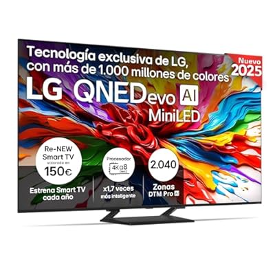 LG 55QNED93A6A - TV 55" 4K QNED EVO Smart TV WebOS 25 Procesador Potente e Inteligente MiniLED AI Super Upscaling Dolby Vision y Atmos Alexa/Google Assistant Negro
