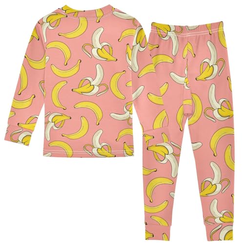 ALAZA Banana Cute 2 Piece Pajama Set Long Sleeve Top and Pants Sleepwear Unisex2