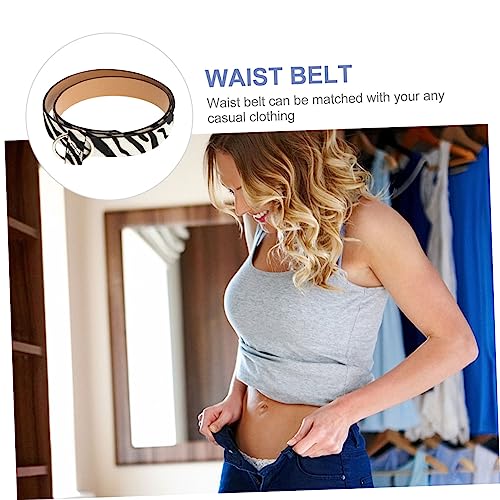 1pc Casual Round Buckle Waist Belt for Women Imitation Leather Zebra Print Design Stylish and Comfortable Waistband for Daily Wear Parties and Casual Occasions3