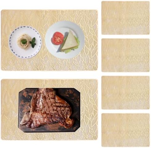 QYIQis Place Mats, 8Pcs Round Placemats, Washable PVC Placemats, Heat-Resistant Placemats, Waterproof PVC Placemats, Washable Table Coasters Non-Slip Kitchen Placemats for Home Kitchen Restaurant