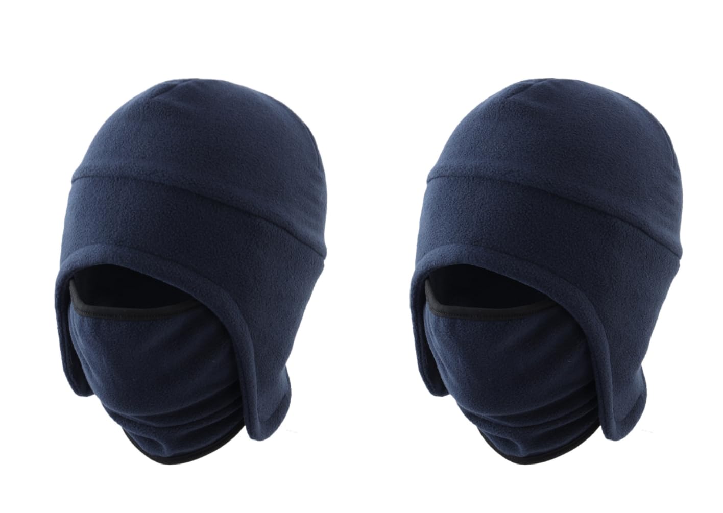 Gorro de invierno 2 en 1 para hombre, forro polar, orejeras, calavera, deportivo, máscara de esquí
