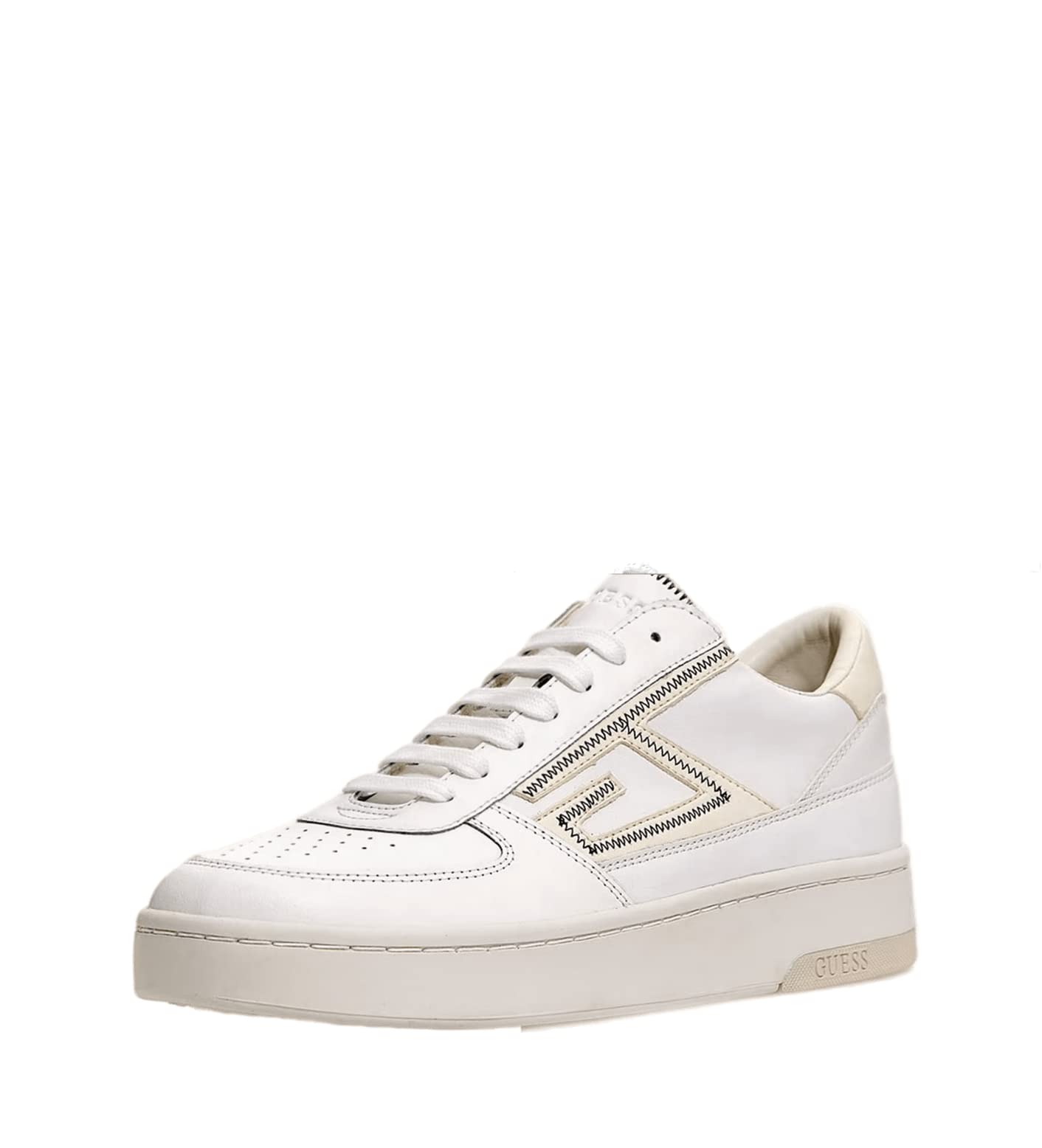 Guess Men's SILEA Sneaker, Whisper White, 6 UK