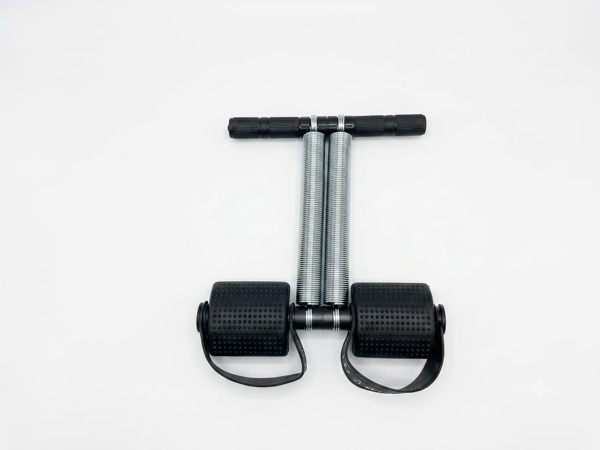 S-Fit Pro Dual-Spring Exerciser with Foot Pedals, 60cm | Core & Leg Training, Stainless Steel Springs, Padded Foot Pedals, Ergonomic Handles, 1.8kg Lightweight-image-2