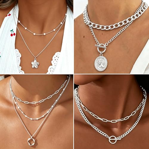 Image of 17 MILE 78 Pieces Gold Jewelry Set for Women, 9 Necklace, 24 Bangle Bracelet, 22 Earrings, 23 Knuckle Rings Gold Plated Jewerly set for Women Gift