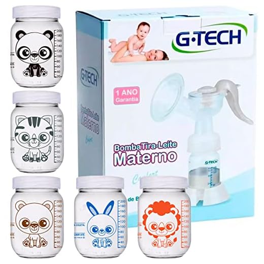 Bomba Tira Leite Confort 1 + 5 Potes Armazenar Leite Materno (267-Kawaii)