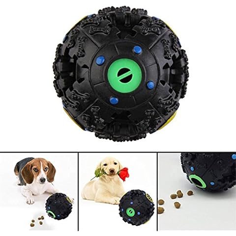 Aurynns Black Rubber Ball Squeaky Ball Chew Treat Dispensing Holder Dental Training Size S/M/L (L(4.7")) Cover