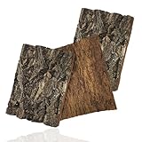 CZMTBO 3 Stück Korkrinde Rückwand, Natürliche Baumrindenoptik 3D Zierkork Naturlook Rinde Korkrindenstücken für Reptilien wie Eidechsen Bartagamen Schildkröten