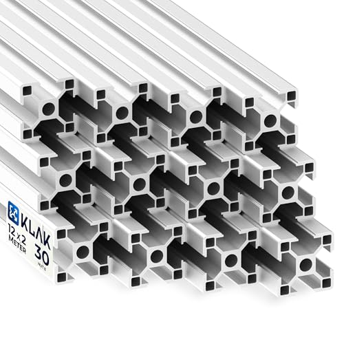 tktrading24 Alu Profil 12 Stück 30x30mm 2m System-, Montage-, Konstruktionsprofil Nut 8