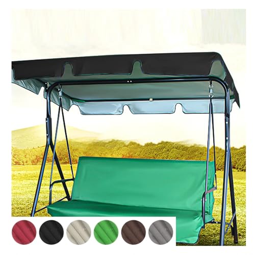 TYBEITAO 600D Hochwertiges,Silberbeschichtetes Oxford-Gewebe Schaukel Dachbezug Wasserdicht UV-Geschützt Langlebig und Reißfest Dach Für Schaukelgestell Outdoor,Black-164 * 114 * 15cm