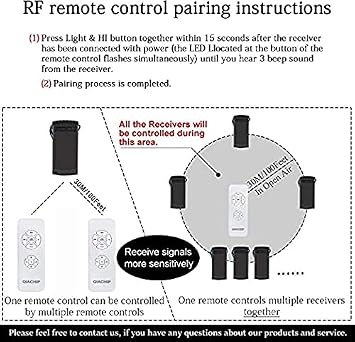 Universal Ceiling Fan Remote Control Kit with Light and Timing, 3-in-1 Ceiling Fan Light for Ceiling Fan Lamp Remote Controller Transmitter and Receiver for Home Office Hotel Restaurant(1-Pack)