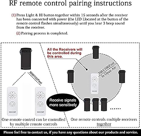 Universal Ceiling Fan Remote Control Kit with Light and Timing, 3-in-1 Ceiling Fan Light for Ceiling Fan Lamp Remote Controller Transmitter and Receiver for Home Office Hotel Restaurant(1-Pack)