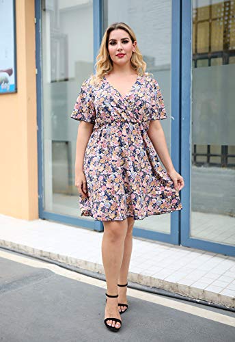 Image of Nemidor Women Plus Size Summer Dress Casual Boho Swing Pocket