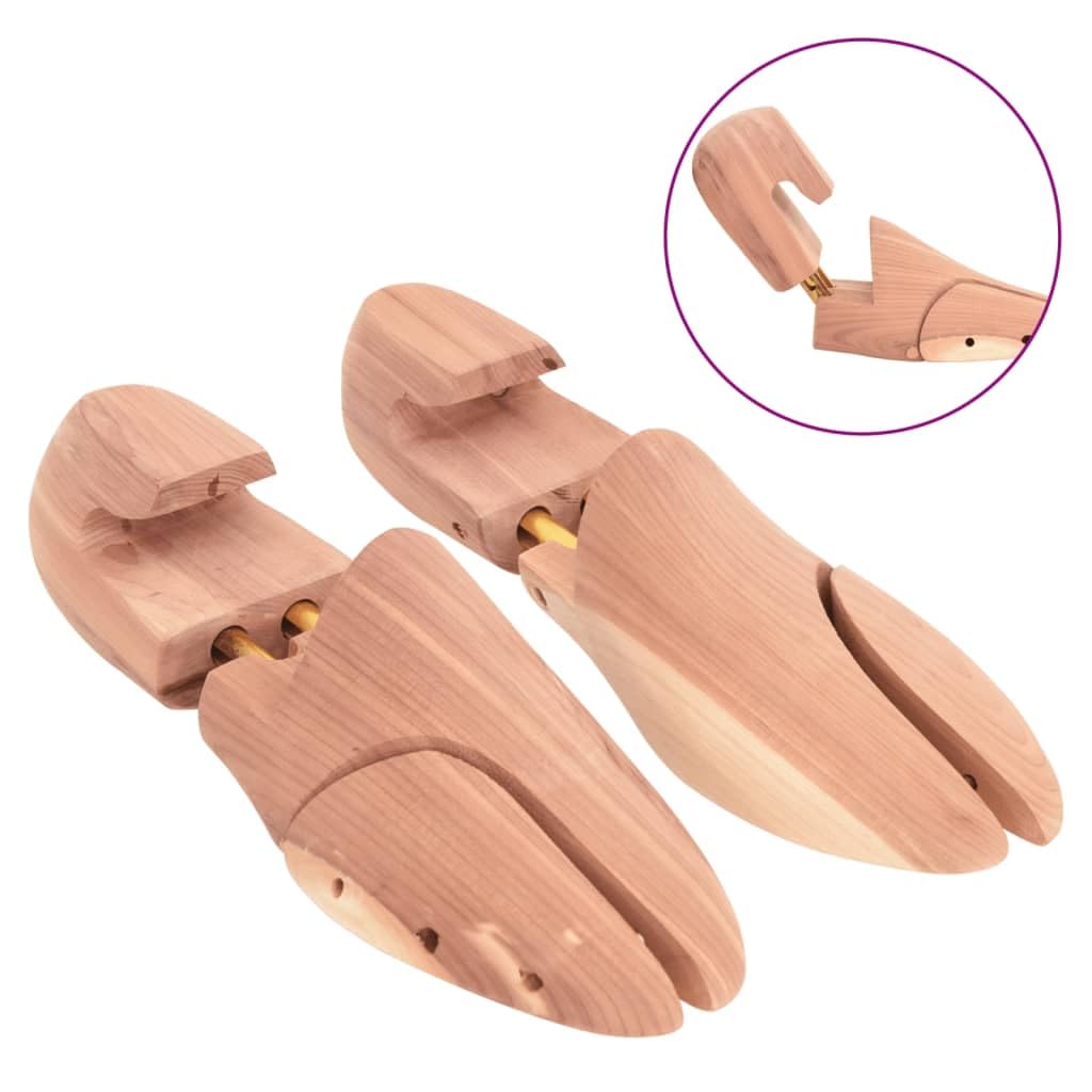 Horma de zapatos de madera maciza de cedro con calzador EU 42-43, moldeador de zapatos ajustable para hombre y mujer, dilatador de zapatos para mantener la forma, evitar arrugas, protección