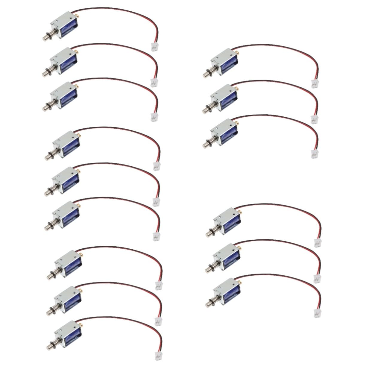 Mobestech 15pcs Solenoide Attuatore Corsa Mini Push Pull Tipo Open Frame Micro elettromagnete Solenoide per valvole a molla Applicazioni di movimento lineare
