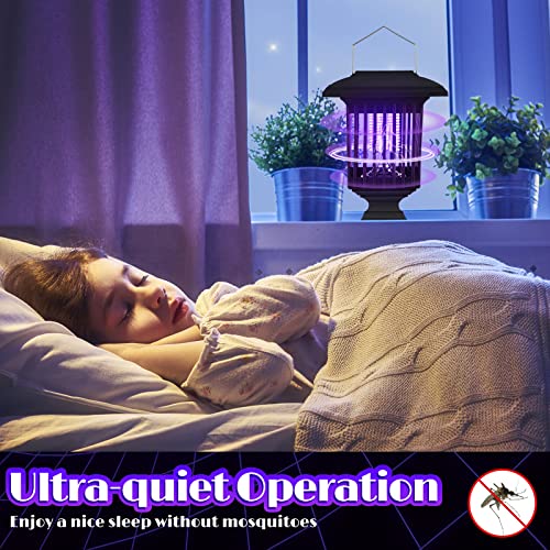 Solar Bug Zapper Outdoor Uv Mosquito Killer Black Fly Repellent Light Waterproof Pest Control Insect Fly Trap Led Insecticidal Lamp Hang Or Stake In The Ground For Outdoor Indoor Home Garden (4 Pack) #TOP4