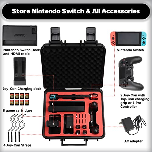 Hard Case For Nintendo Switch Travel Case, Professional Safe Case For Nintendo Switch Oled Lite Model Console Pro Controller & Accessories Waterproof Dustproof Shatter Resistant #TOP2