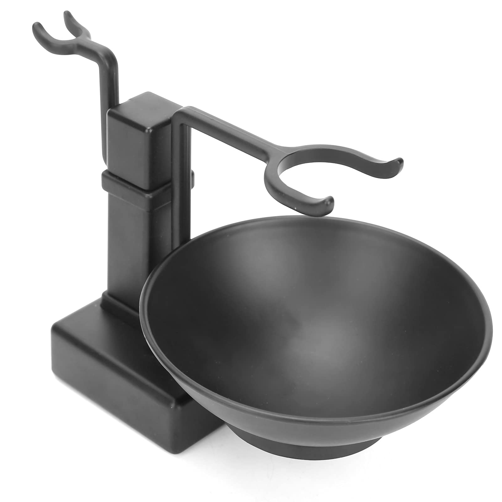 Hidyliu Set de Porta Brochas de Afeitar y Jabonera para Hombre en Acero Inoxidable Negro Compacto y Práctico