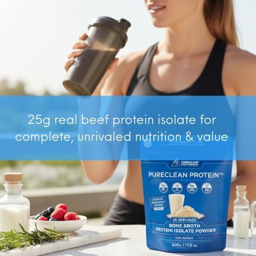 Miniatura 5 de Proteína PureClean  17.64 oz de carne de res + polvo aislado de colágeno  Cero rellenos  Rico en EAA, BCAA, glicina y prolina para músculos,