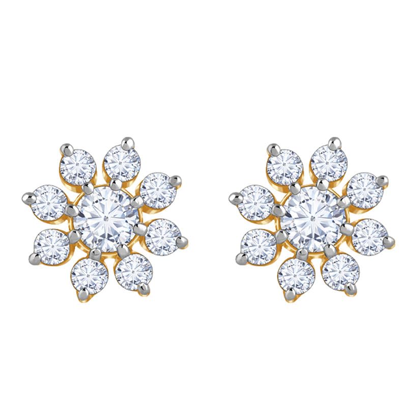 giva 14K Gold Blooming Cluster Lab Grown Diamond Stud Earrings|With Certificate of Authenticity & BIS-Hallmarked Gold Jewellery-picture-25