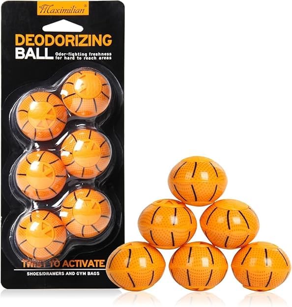 Shoe Deodorizer Balls Strong, Odor Eliminator for Sneaker Gym Bag Closet Locker, Work Boot Drawer Freshener, Unpleasant Smell Remover Ball for Men Women Teens, 6 Packs Cologne Basketball 1-picture-54