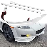 Q1-TECH, 9PCS Front Bumper Lip & Side Skirt Extensions Diffuser Compatible with 2004-2008 Mazda RX-8, Front Bumper Lip Spoiler Air Chin Body Splitter ABS (Painted White)