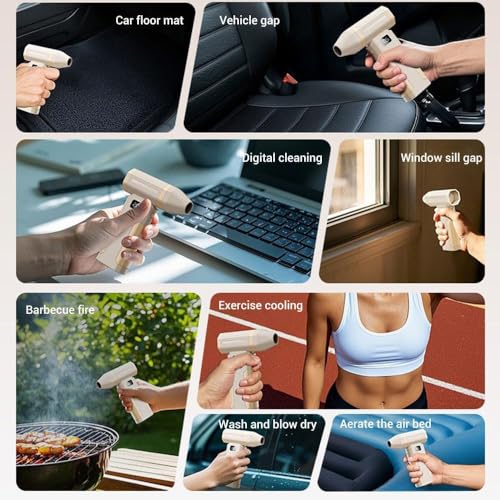 Image of X8 High Speed Jet Fan Electric Air Duster | Portable Cordless Mini Turbo Blower for Car Detailing, Keyboard Cleaning, Snow Blowing & Outdoor Activities