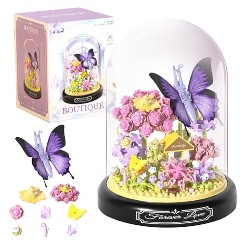 Lotvic Kit de Construction de Bouquet de Fleurs, Briques de Construction Bouquet de Fleurs avec Couvercle Anti-poussière, Bouquet Fleurs Construction, pour Décoration de la Maison et Cadeau, 582PCS