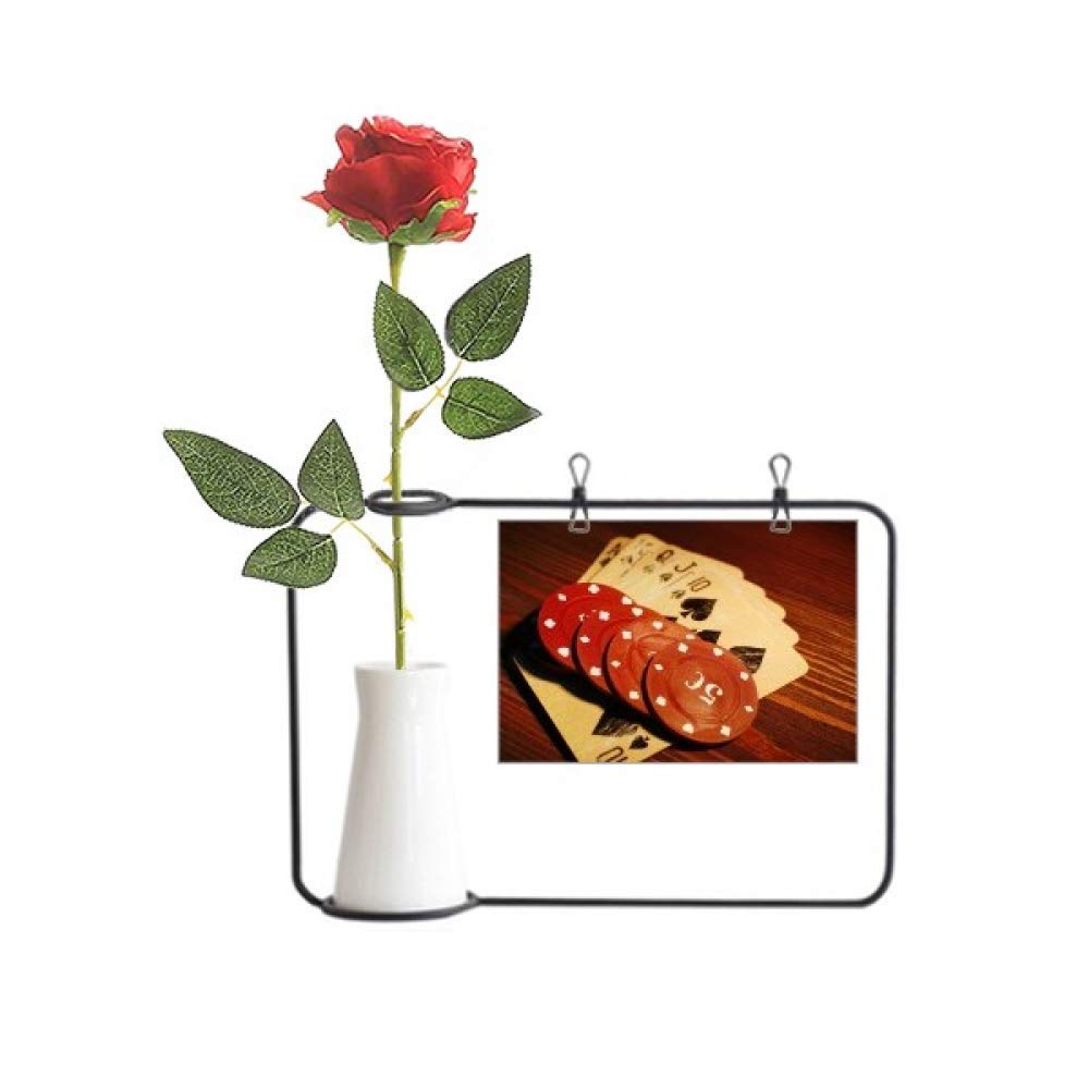 Vase Suspendu Rose Artificielle Art Déco pour Décoration Salon et Bureau