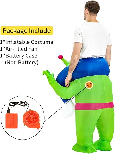 Miniatura 4 de Disfraz inflable de alienígena para adultos, disfraz de alienígena, enterizo para montar en fiesta de disfraces, disfraz de Halloween para hombres y