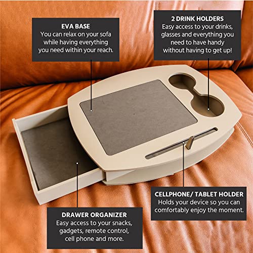 Couch Tray Table And Bed Tray Table For Breakfast In Bed And Food Tray. Coffee Table Tray And Cellphone Holder. Drawer Organizer. Portable Serving Tray. (Fendy) #TOP4