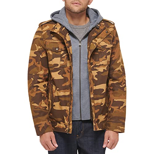 Image of Levi's Men's Washed Cotton Hooded Military Jacket (Regular & Big & Tall Sizes)