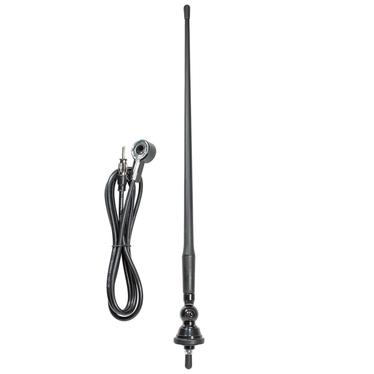 tomzz Audio 1000-001 Hochflexible Universal Gummi Antenne AM/FM UKW ca. 1,3m Kabel DIN Stecker Auto Boot Traktor Outdoor
