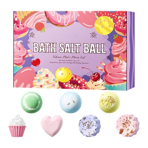 Boules de Bain pour Femmes | 7 Pièces Boules De Sel Naturel Bio Pour | Accessoires De Douche Hydratants Pour Petite Amie Fille Maman Détente - Cadre Cadeau Femme Fille Épouse Maman Maison